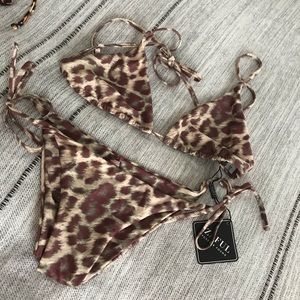 Leopard Bikini with Tie Botoms